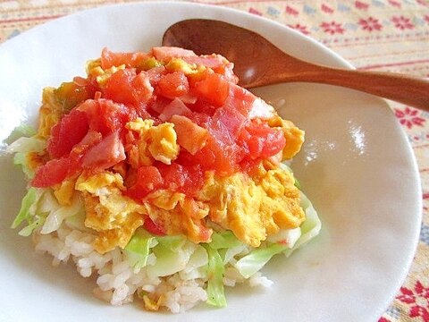 マヨたまトマ丼♪